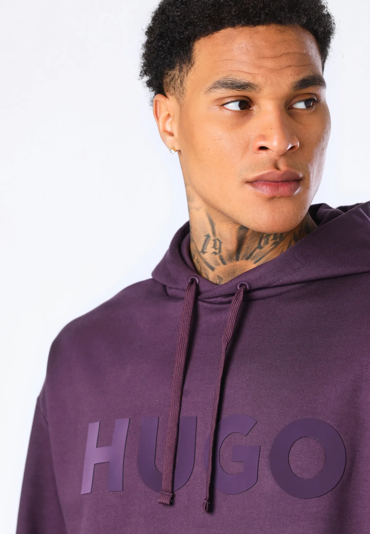 Oversized Hoodie aus Baumwoll-Terry mit tonalem Logo