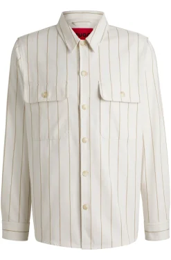 Oversized Overshirt aus Oxford-Baumwolle mit Streifen-Muster