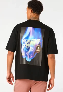Oversized T-Shirt aus Baumwoll-Jersey mit Artwork der Saison