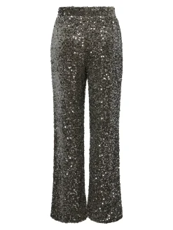 PCKAM Paillettenhose mit weitem Bein