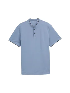 Piqué Poloshirt mit Stehkragen