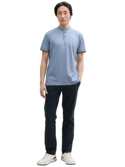 Piqué Poloshirt mit Stehkragen