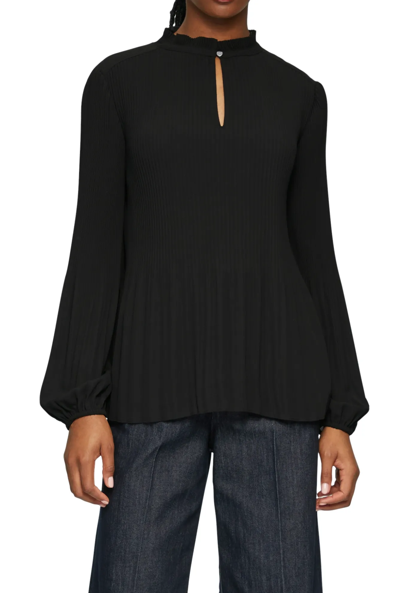 Plissierte Bluse aus Crêpe