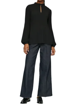 Plissierte Bluse aus Crêpe