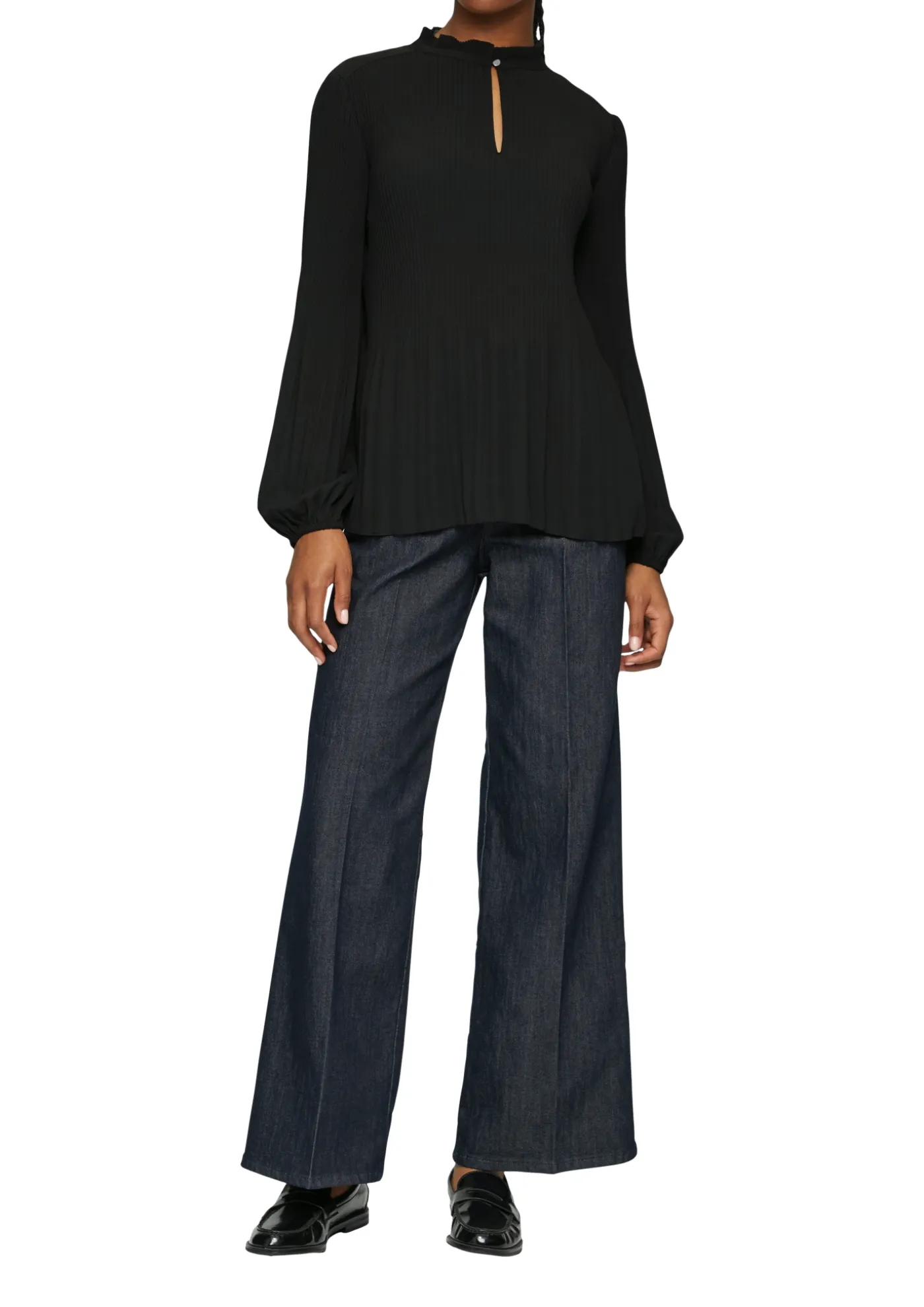 Plissierte Bluse aus Crêpe