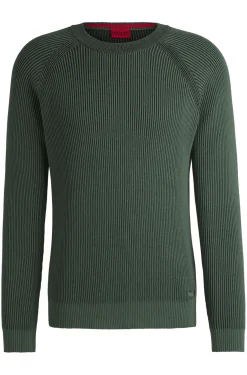 Pullover aus Baumwolle mit zweifarbigen Ripp-Details