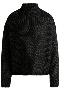 Pullover mit Trichterkragen und Reiskorn-Struktur
