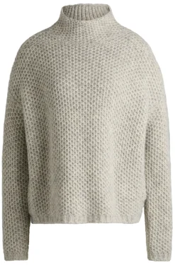 Pullover mit Trichterkragen und Reiskorn-Struktur