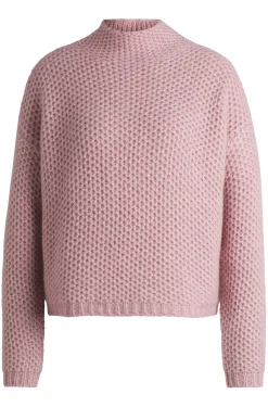 Pullover mit Trichterkragen und Reiskorn-Struktur