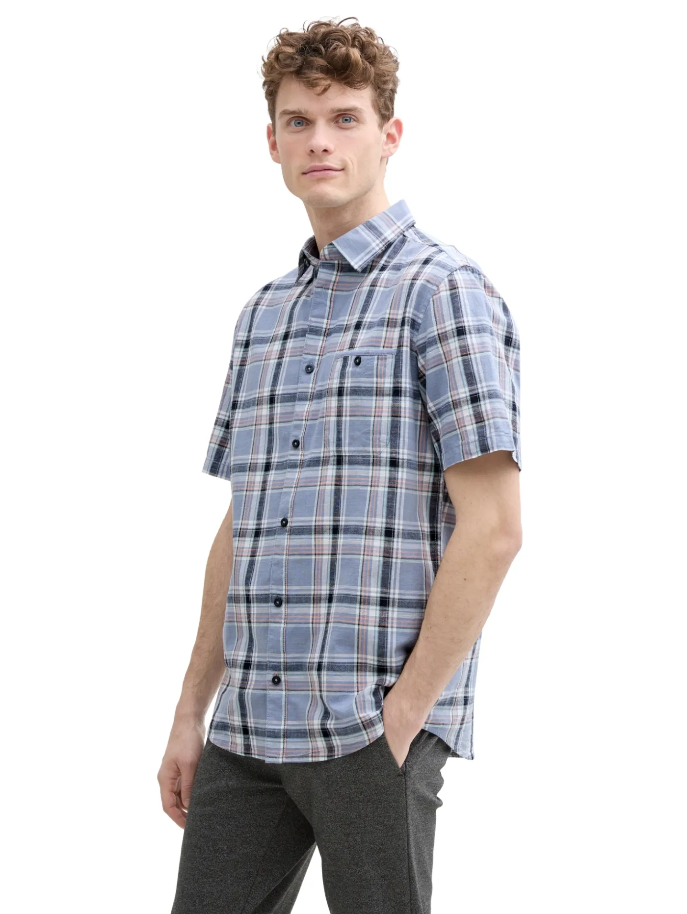 Regular Fit Kurzarmhemd mit Karomuster