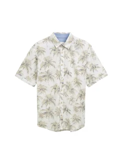 Regular Fit Kurzarmhemd mit Palmen-Print