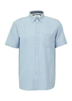 Regular Fit: Kurzärmeliges Twillhemd mit Button-Down-Kragen
