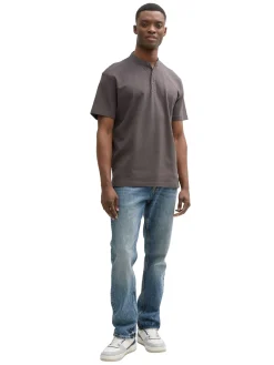 Relaxed Fit Poloshirt mit Stehkragen