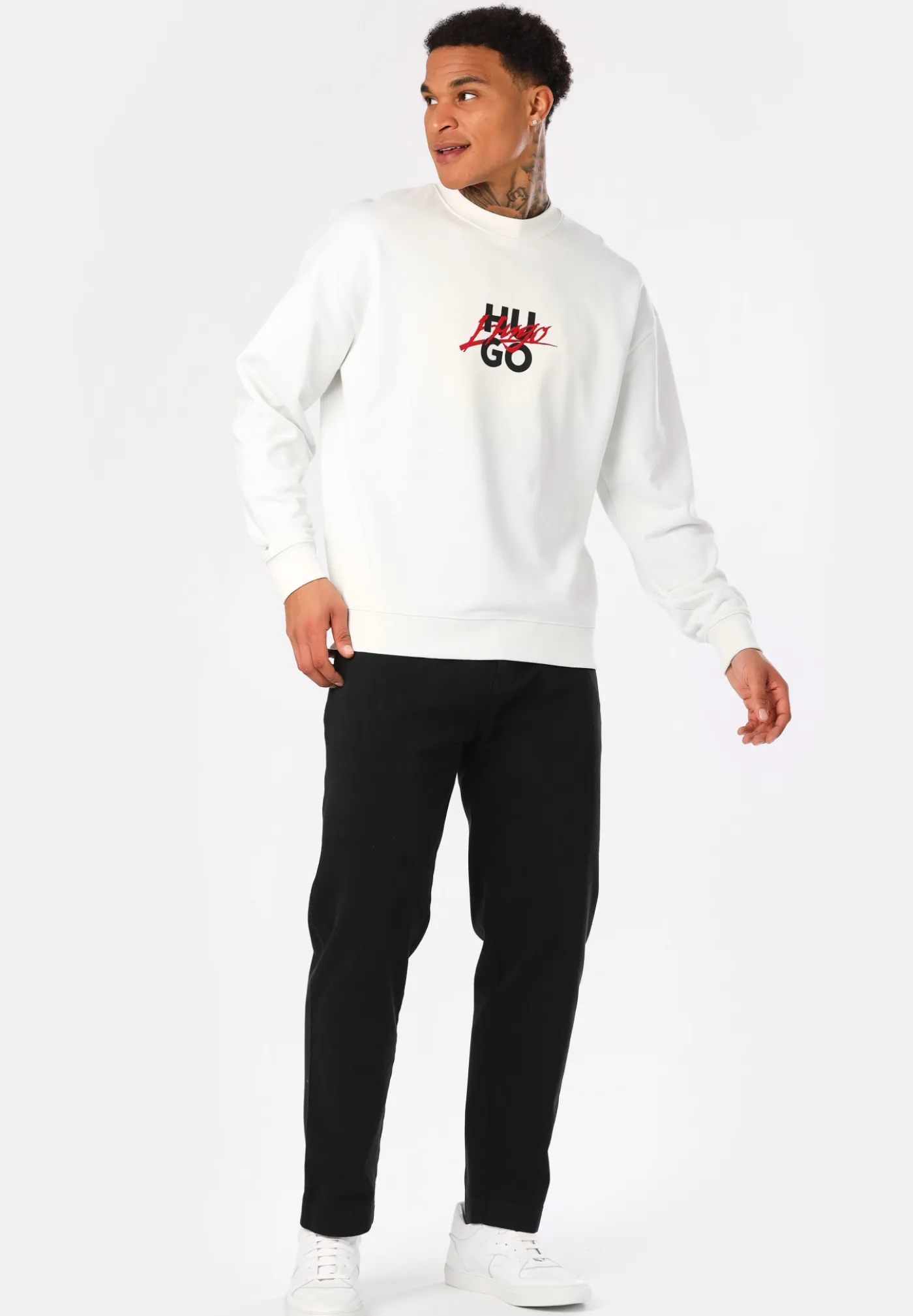 Relaxed-Fit Sweatshirt aus Baumwoll-Terry mit Doppel-Logo
