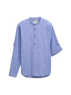 Relaxed Fit Tunika Hemd mit Leinenanteil