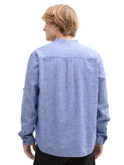 Relaxed Fit Tunika Hemd mit Leinenanteil