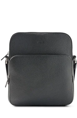 REPORTER-TASCHE AUS ITALIENISCHEM LEDER MIT LOGO-PRÄGUNG