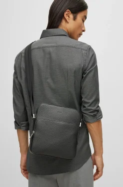 REPORTER-TASCHE AUS ITALIENISCHEM LEDER MIT LOGO-PRÄGUNG