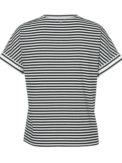 Ringel T-Shirt mit überschnittenen Schultern