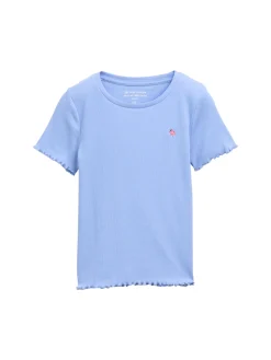 Ripp T-Shirt mit Print
