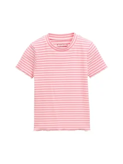 Ripp T-Shirt mit Streifenmuster