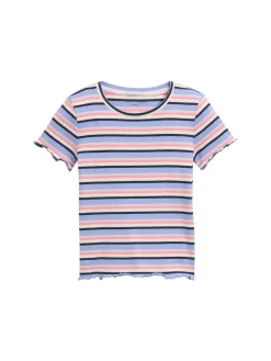Ripp T-Shirt mit Streifenmuster