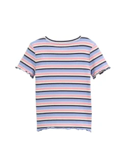 Ripp T-Shirt mit Streifenmuster