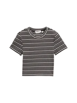 Ripp T-Shirt mit Streifenmuster