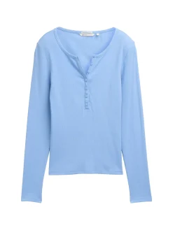 Ripp Henley Langarmshirt