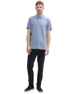 Ripp Poloshirt mit Stretch-Anteil