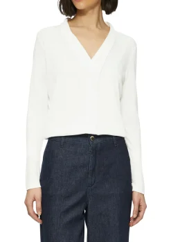 Satin-Blusenshirt mit Blende