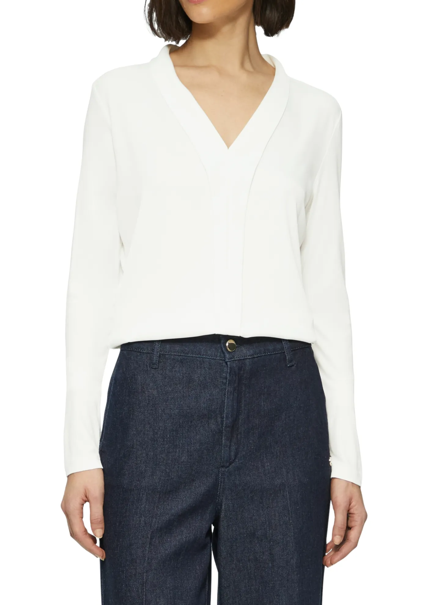 Satin-Blusenshirt mit Blende