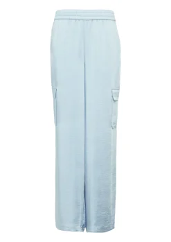Satinierte Cargohose im Relaxed Fit mit Elastikbund