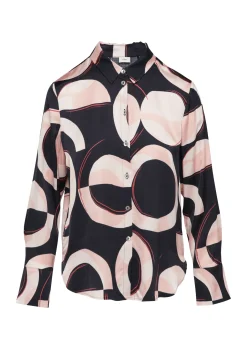 Satinierte Longbluse mit Falten-Details