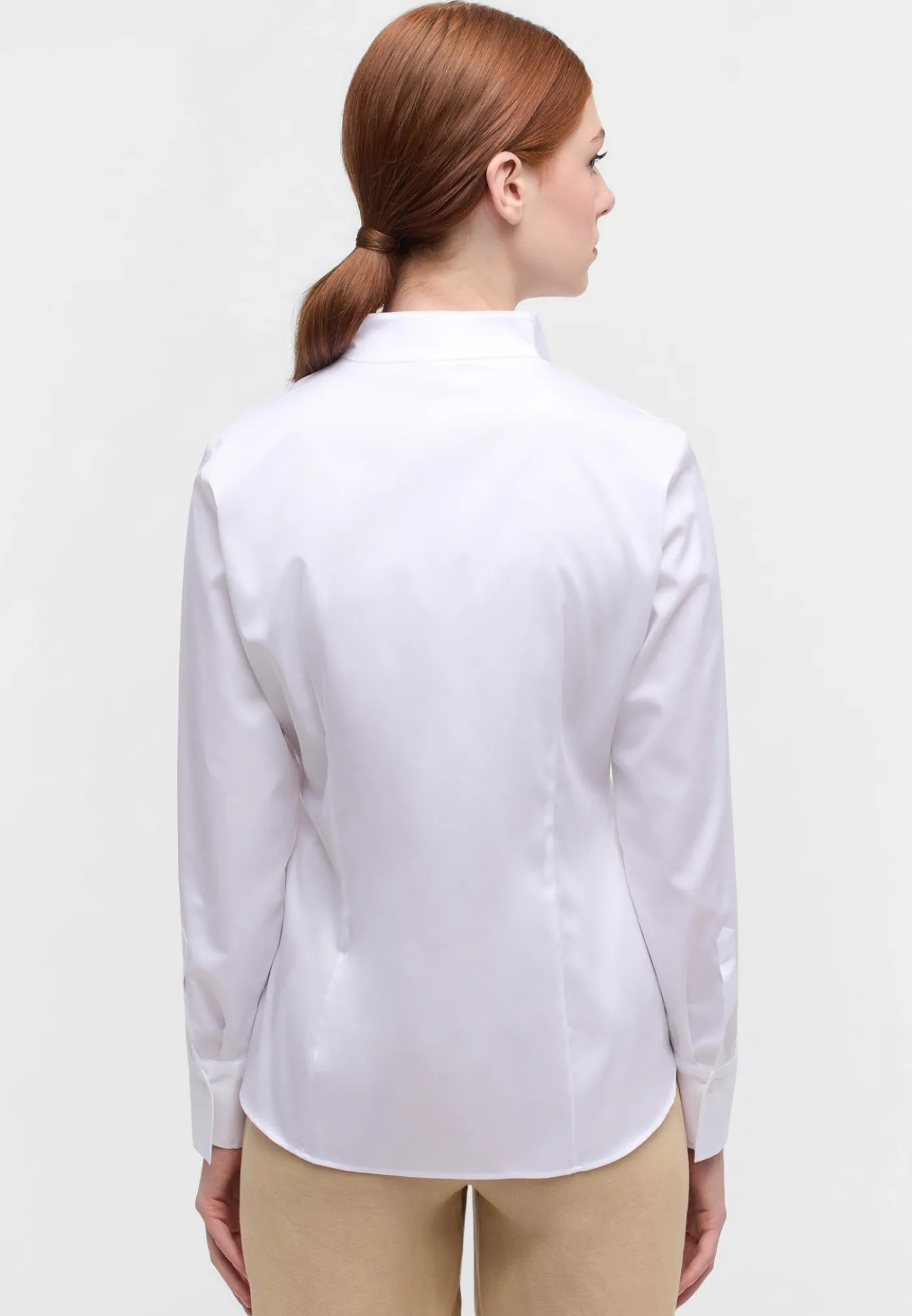 Satin Shirt Bluse Satingewebe Langarm