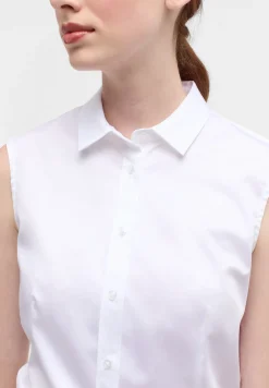 Satin Shirt Bluse Satingewebe ohne Arm