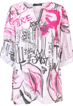Schlupfbluse mit Allover-Muster