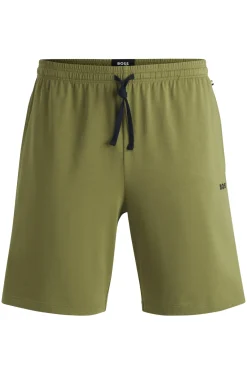 Shorts aus elastischem Baumwoll-Jersey mit Logo-Stickerei
