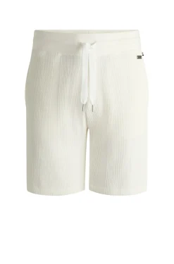 Shorts mit Streifenstrucktur aus Baumwollemix