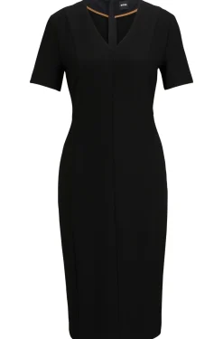 Slim-Fit Kleid mit durchgehendem Reißverschluss hinten