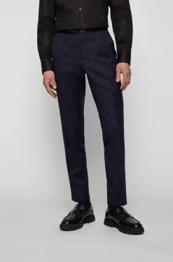 SLIM-FIT SMOKING-HOSE AUS SCHURWOLL-SERGE