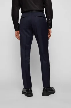 SLIM-FIT SMOKING-HOSE AUS SCHURWOLL-SERGE