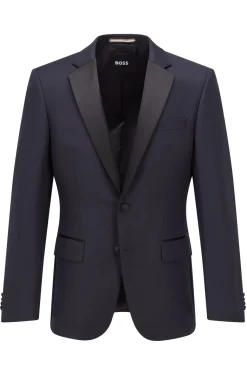 SLIM-FIT SMOKING-JACKETT AUS SCHURWOLL-SERGE