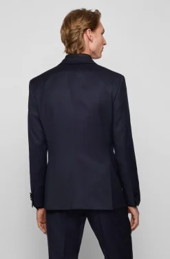 SLIM-FIT SMOKING-JACKETT AUS SCHURWOLL-SERGE