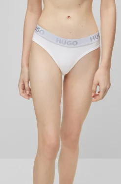 SLIP AUS STRETCH-BAUMWOLLE MIT LOGO AM BUND BRIEF SPORTY