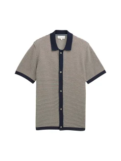 Strick-Poloshirt aus Baumwolle