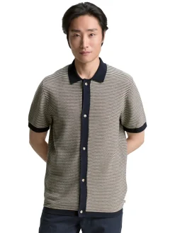 Strick-Poloshirt aus Baumwolle