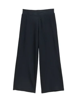 Strukturierte Wide Leg Hose