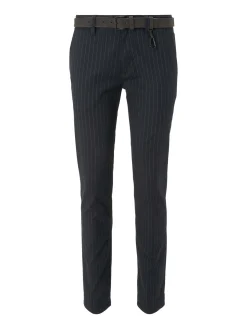 Strukturierte Chinohose mit Gürtel