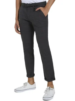 Strukturierte Chinohose mit Gürtel